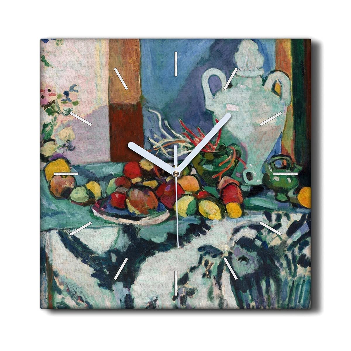 Horloge sur toile 30x30cm pour décoration murale de salon moderne