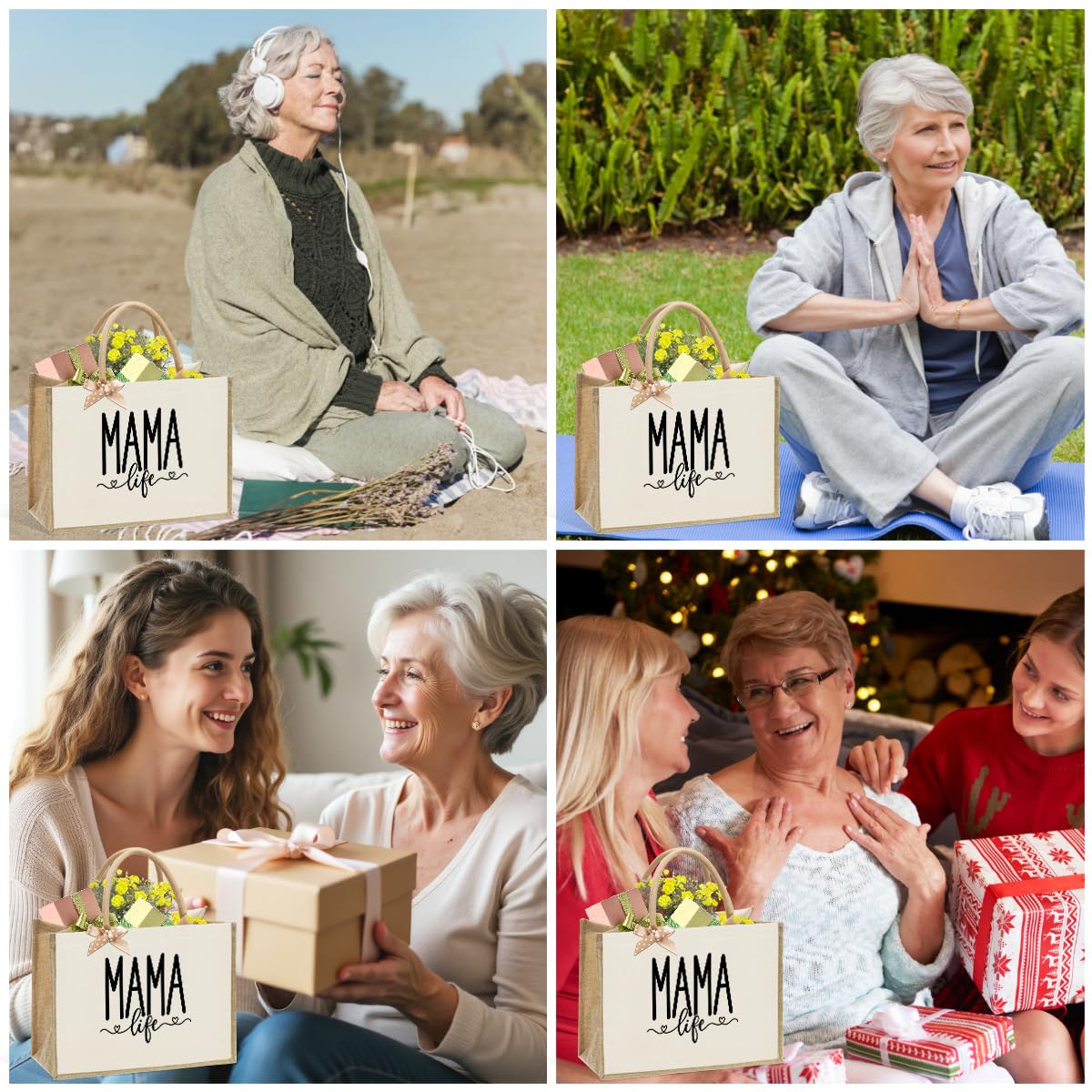 Bolsa de basura Healthy Boss Best Ball Mom Nana Auntie Mimi Granny Mamaw Mamaw Mama Gifts Bolsas de arpillera reutilizables para mujer