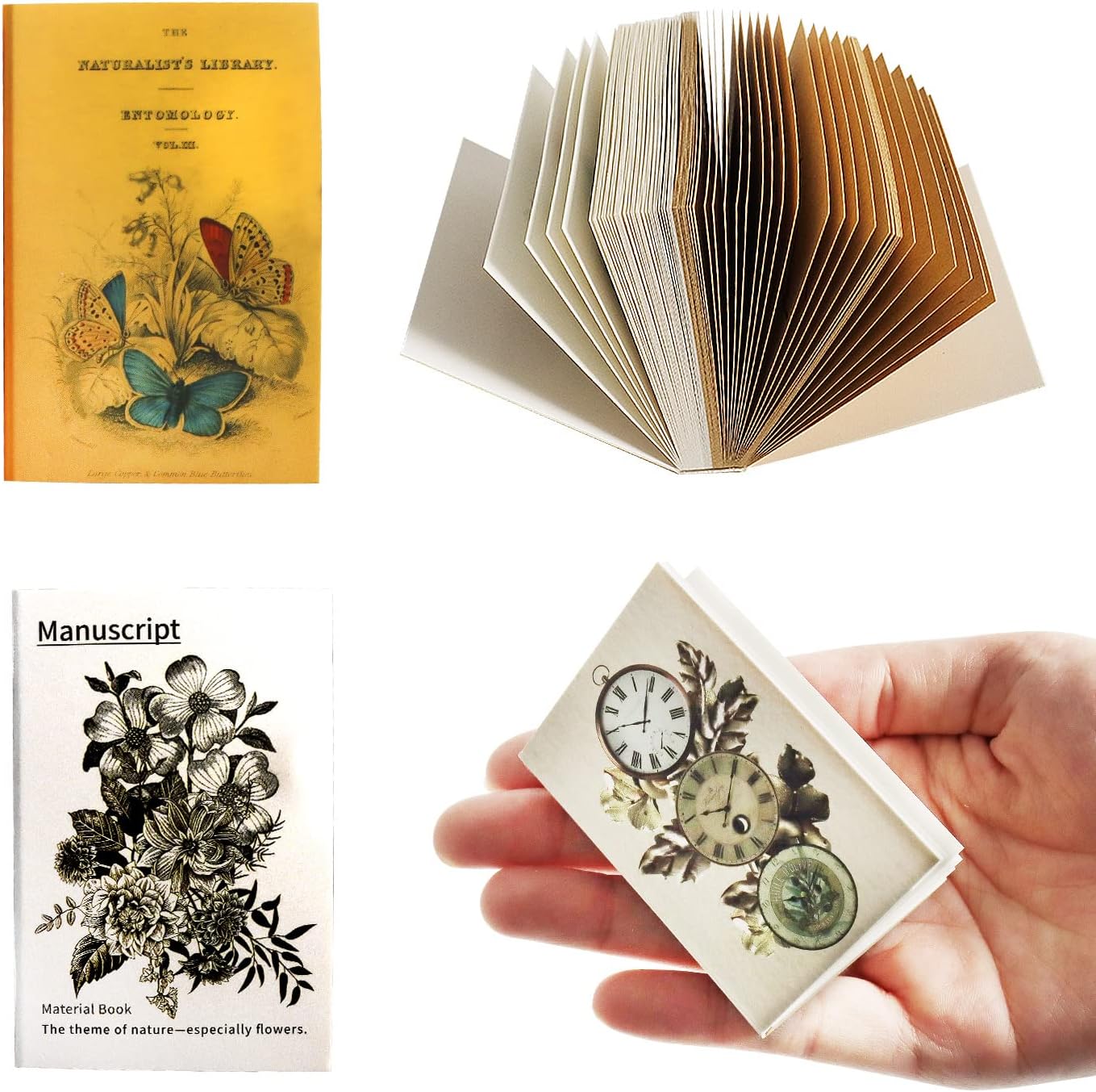 320 Pcs Vintage Mini Scrapbooking Paper Pads for