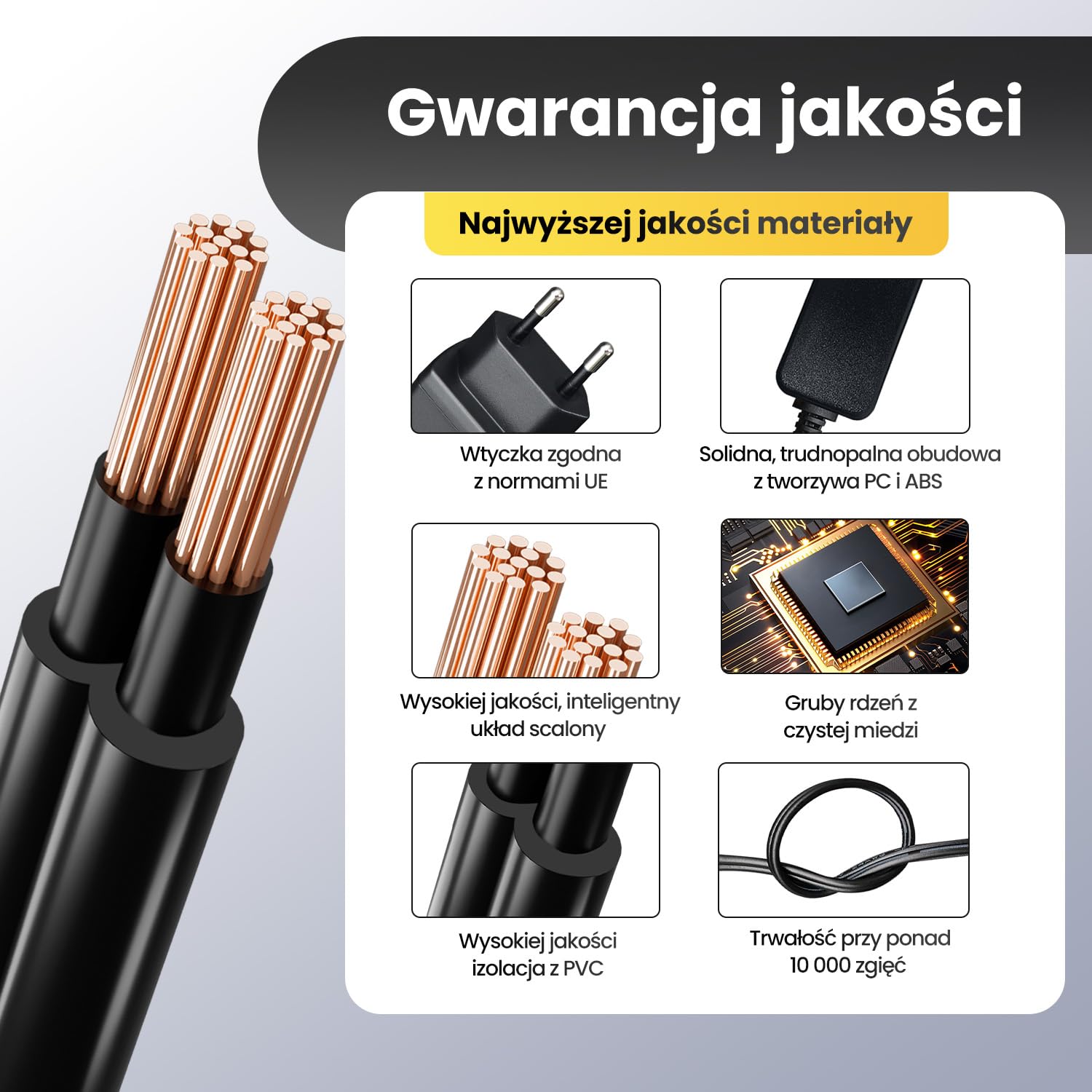 Adapter zasilacza 9 V 0,5 A 4,5 W 1,8 m, adapter przełączający AC-DC (wejście 100 – 240 V, wyjście 9 V 0,5 A), DC 9 V 5,5 x 2,1 mm, wtyczka transformatorowa do montażu na ścianie