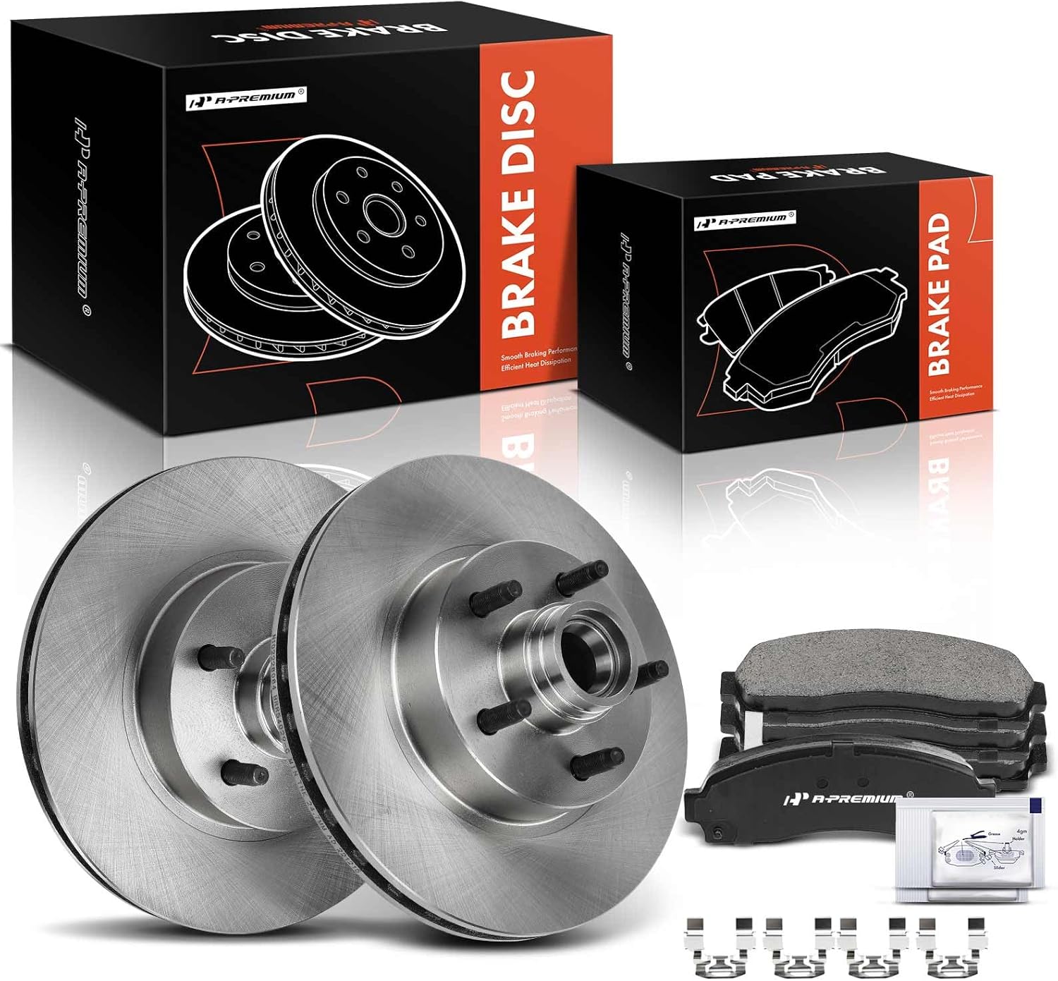 A-Premium 11.28 in (286.50 mm) Front Vented Disc Brake Rotors + Ceramic Pads Kit Compatible with Select Ford & Mazda Models - Ranger 2003-2009, B2300 2003-2010, B3000 2003-2008, B4000, 6-PC Set