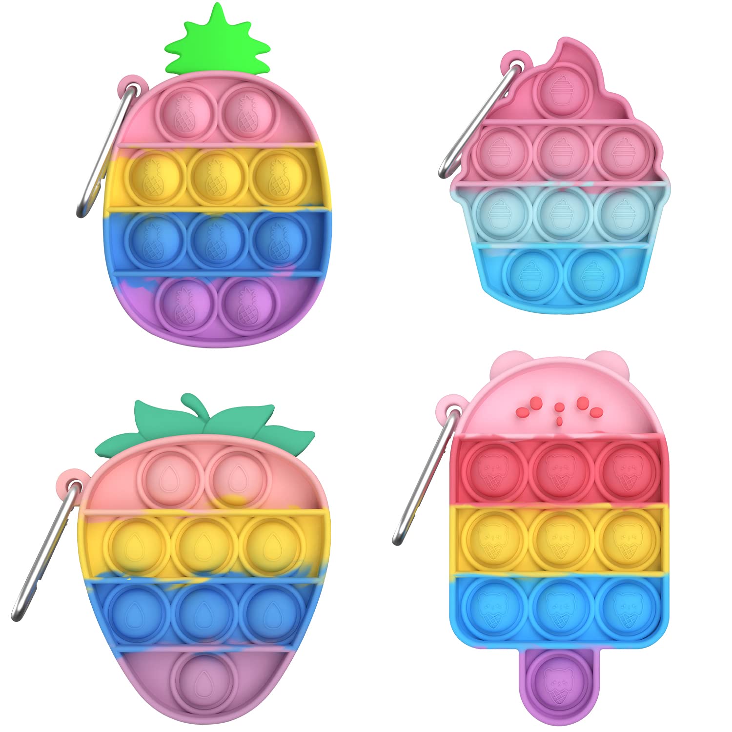 Amazon | HUAZONTOM プッシュポップバブル キーホルダー スクイーズ