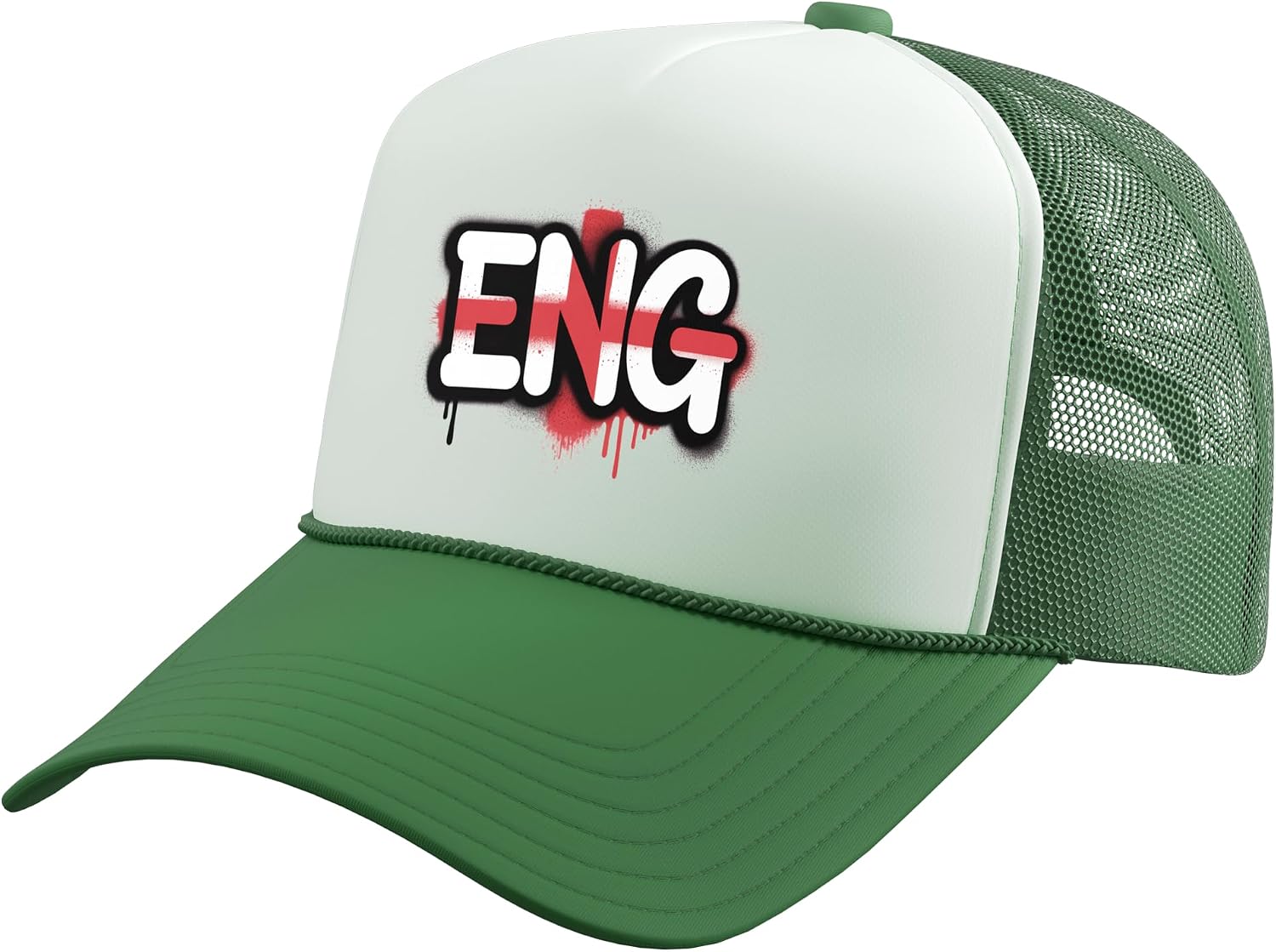 England Flag English Pride Street Art Trucker Hat with Adjustable Mesh Back