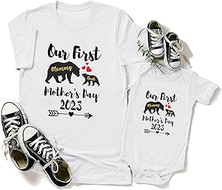 Our First Mothers Day Matching Shirts - First Mother's Day Gifts For Daughter, Wife, Baby - Mommy And Me Bear Matching Outfits SKU02
