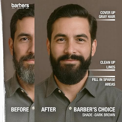 Miniatura 5 de Godefroy Barbers Choice 3 Aplicación Tinte para barba y bigote para hombres, 6 semanas de cobertura para cabello facial gris, marrón oscuro