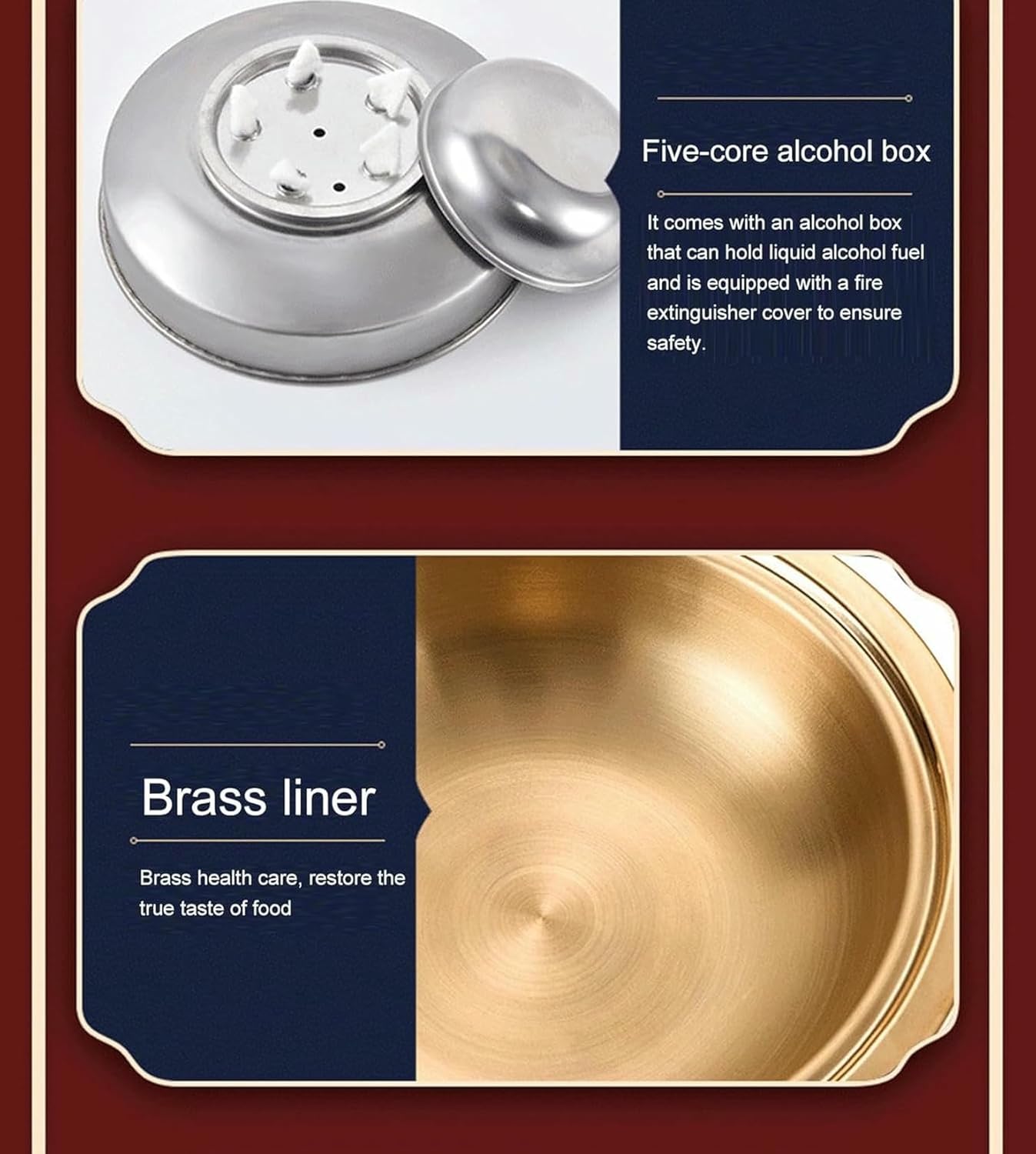 Chafing Dishes - Cloisonne Copper Hot Pot, Household Commercial Cooking Pot, Anti-scalding Handle~/