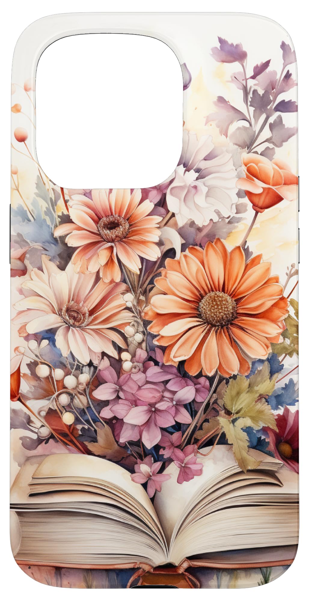 Librarian Flowery Book Lover Bookish Floral Aesthetic Case for iPhone 15 Pro