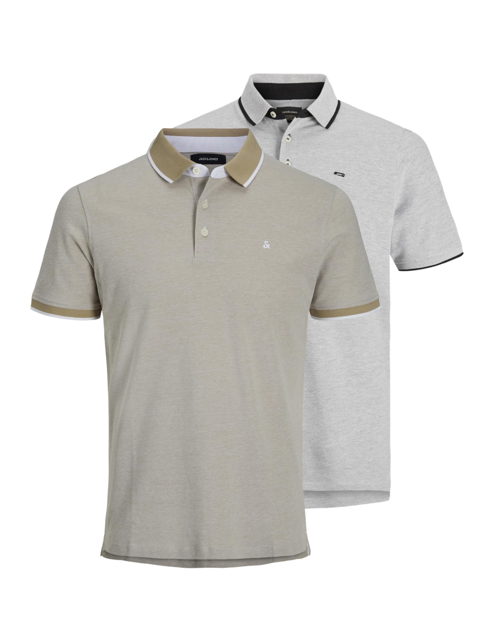 JACK & JONES Male Poloshirt 2er-Pack Einfarbig Poloshirt
