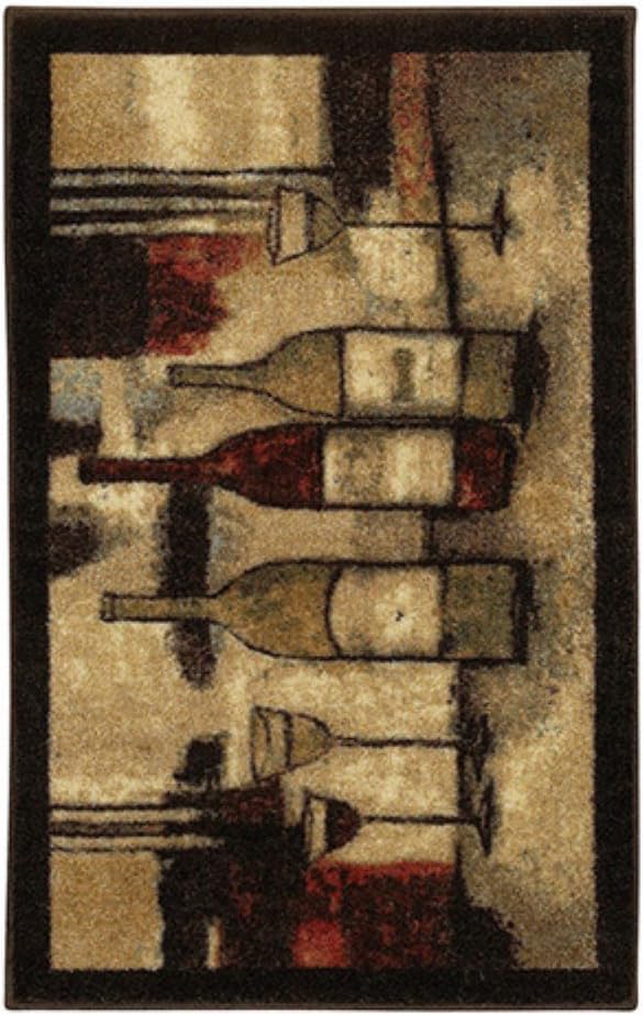 Mohawk Home Machine Washable Mat ,Wine and Glasses (1'8" x 3'9")