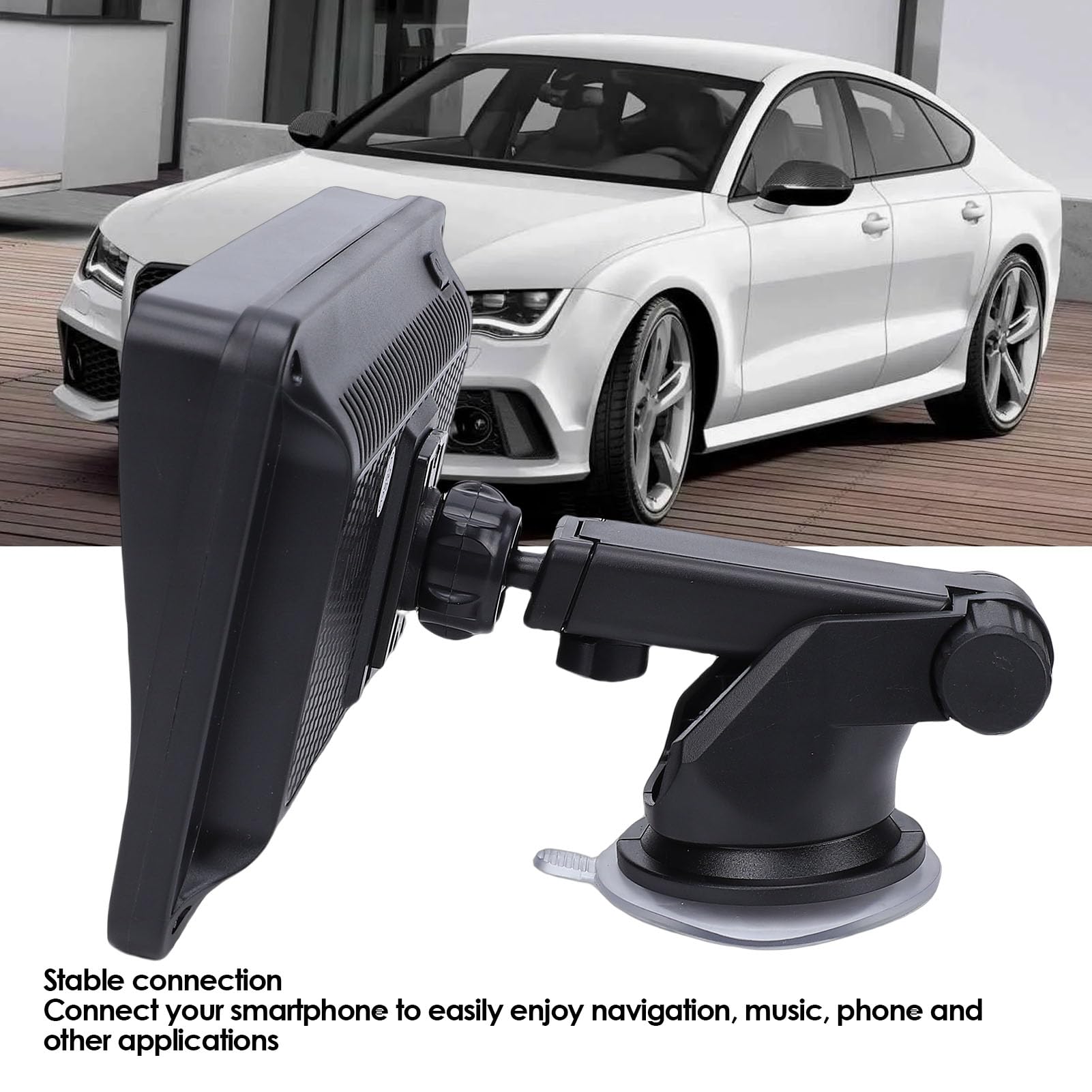 Bezprzewodowy Ekran Carplay do Samochodu, 7-calowy Ekran Dotykowy HD Przenośne Samochodowe Stereo Android Auto z łączem Lustrzanym Bluetooth AUX Radio FM Sterowanie Głosowe