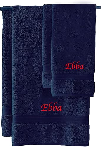 Miniatura 9 de Liberty21 Juego de toallas de baño y mano personalizadas con monograma. El juego incluye 1 toalla de baño y 1 toalla de mano. (gris oscuro)