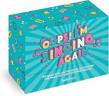 Hellofun! Music Board Games OOPS I`M Singing Againg | Musical Playing Cards Games | Family Games | Sing, Hum, Dance & Guess Songs | Game Night & Travel 4-12 Players | Ages 14+