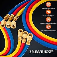 Vista 7 de 4.5 CFM Bomba de vacío y juego de medidor de aire acondicionado, para sistemas Mini Split/HVAC/Auto, kit de manómetro de colector compatible