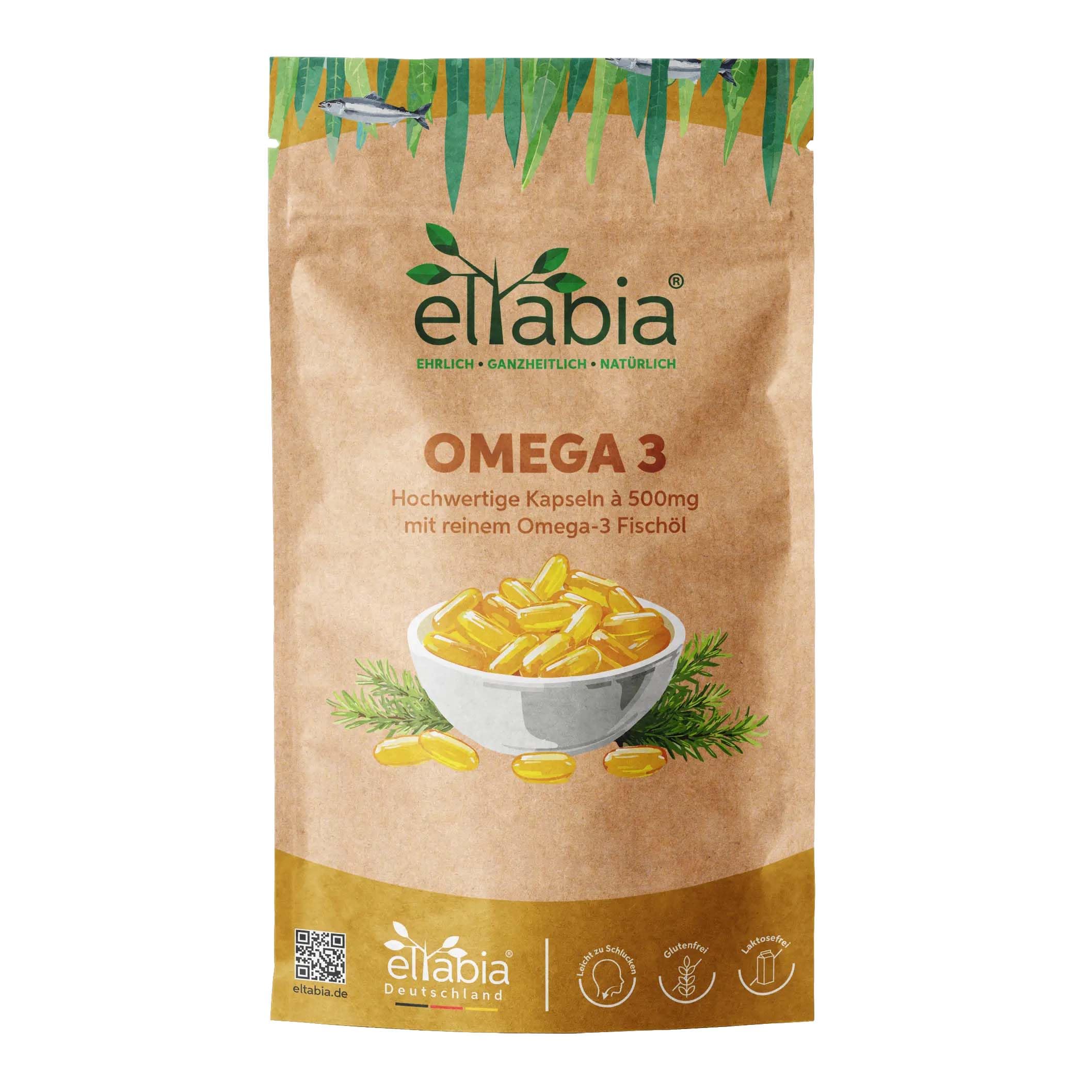 Omega 3 Kapseln 1000 Stück | Kleine 500mg Kapseln, leicht zu schlucken | Fischöl hochdosiert 3000mg Tagesdosis mit 18% EPA & 12% DHA
