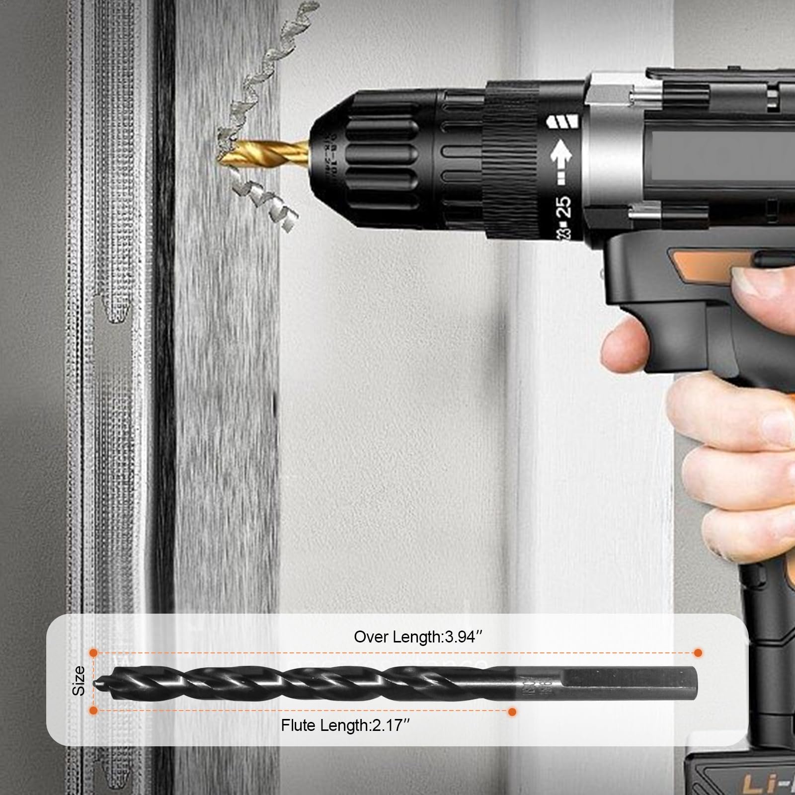Luckyway Brocas de cobalto M35 de 15/64 pulgadas con revestimiento de nitruro de aluminio de titanio (TiAlN) con punta de bala, perfectas para acero, metal duro, hierro fundido, 10 piezas