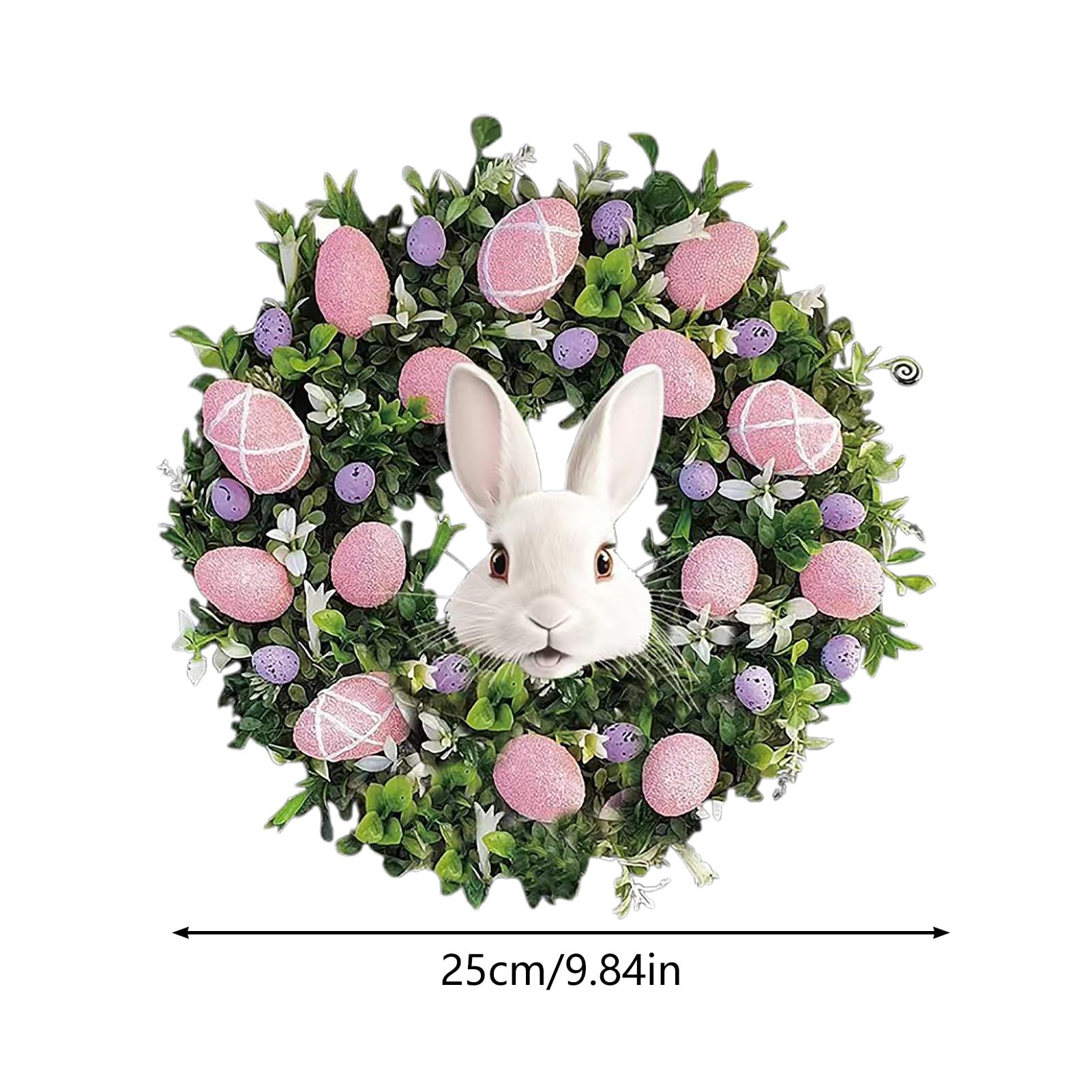 Paashaas krans, paaskransen voor voordeur, Pasen, konijn, bloemen, groen, hangend ornament, konijn Pasen Lente Krans Wall Window Decor, Konijn Bloem Slinger Thuis Boerderij Decoratie