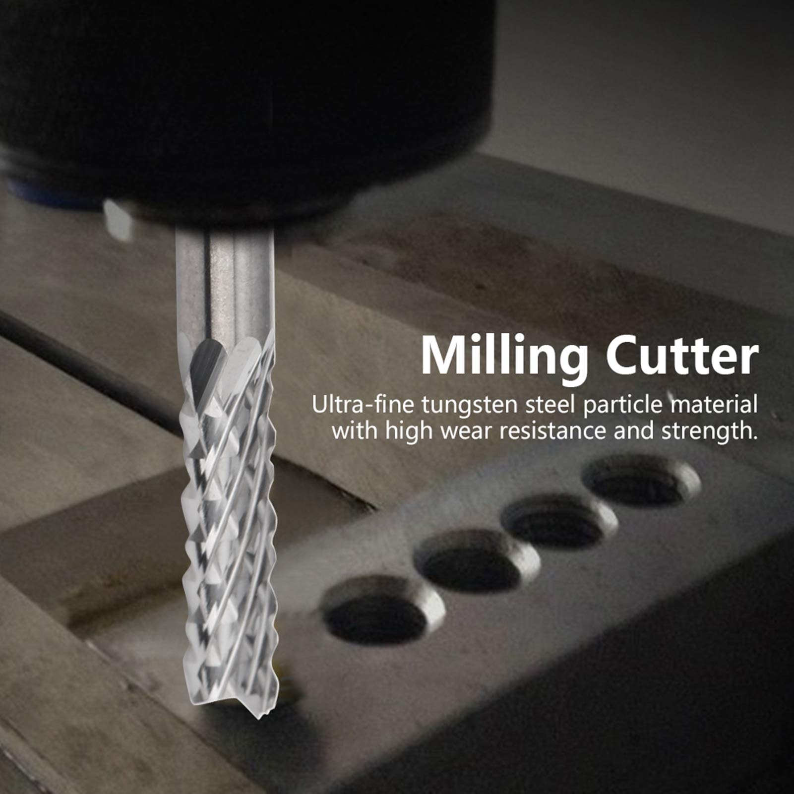 Drill Mills 10pcs Straight End Mill Cutter, Milling Cutter Tungsten Steel Ergonomic High Hardness Cutting