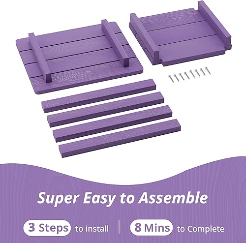 Miniatura 12 de LUE BONA HDPS - Mesa auxiliar para exteriores, pequeñas mesas auxiliares Adirondack para exteriores, mesa auxiliar exterior para patio, porche, Negro