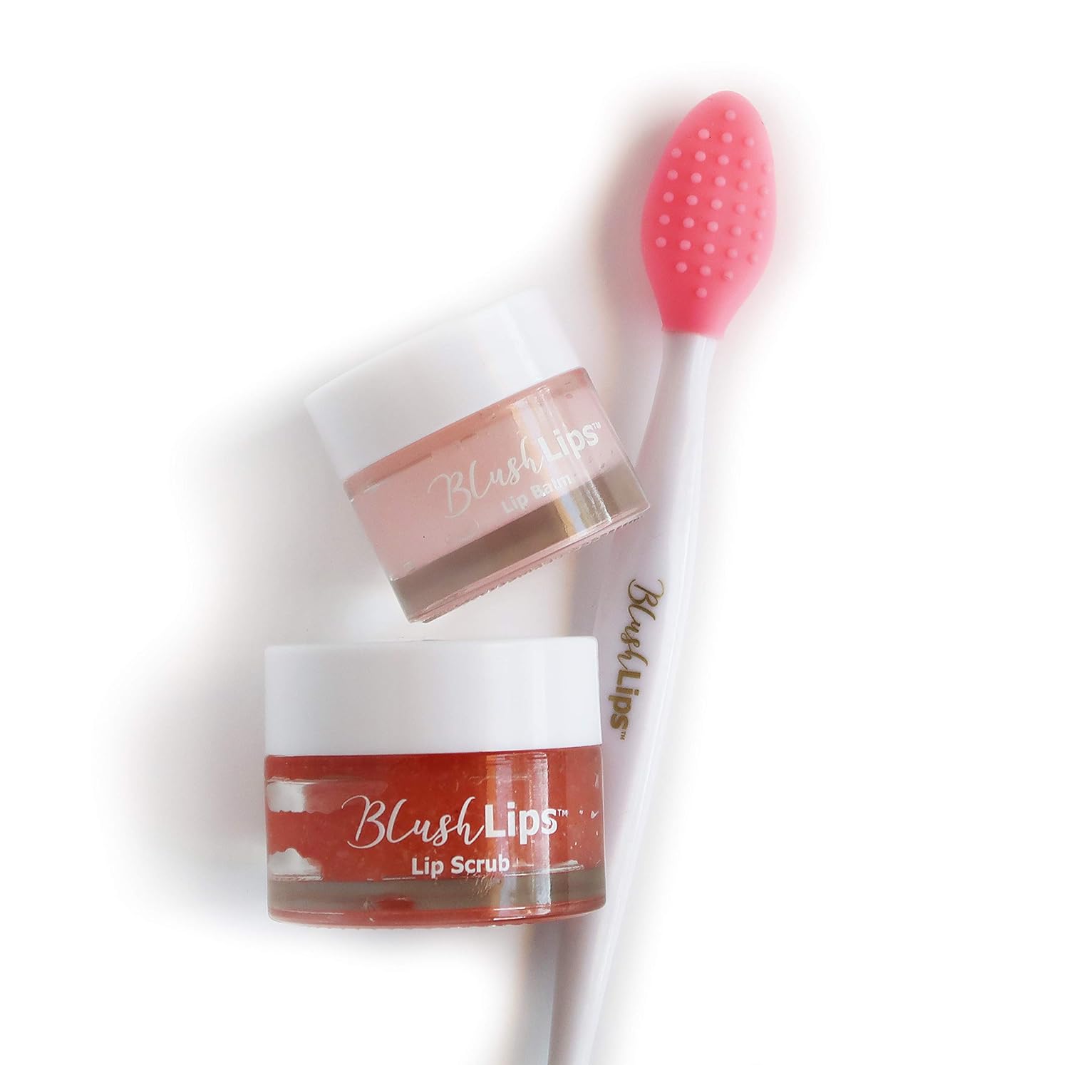 Trio Lip Care Set - Exfoliating Lip Brush, Lip Scrub, and Lip Moisturizing Balm for Chapped Lips Treatment, Lip Repair for Soft Lips Made for Dry Lips (Rosé Champagne Set)
