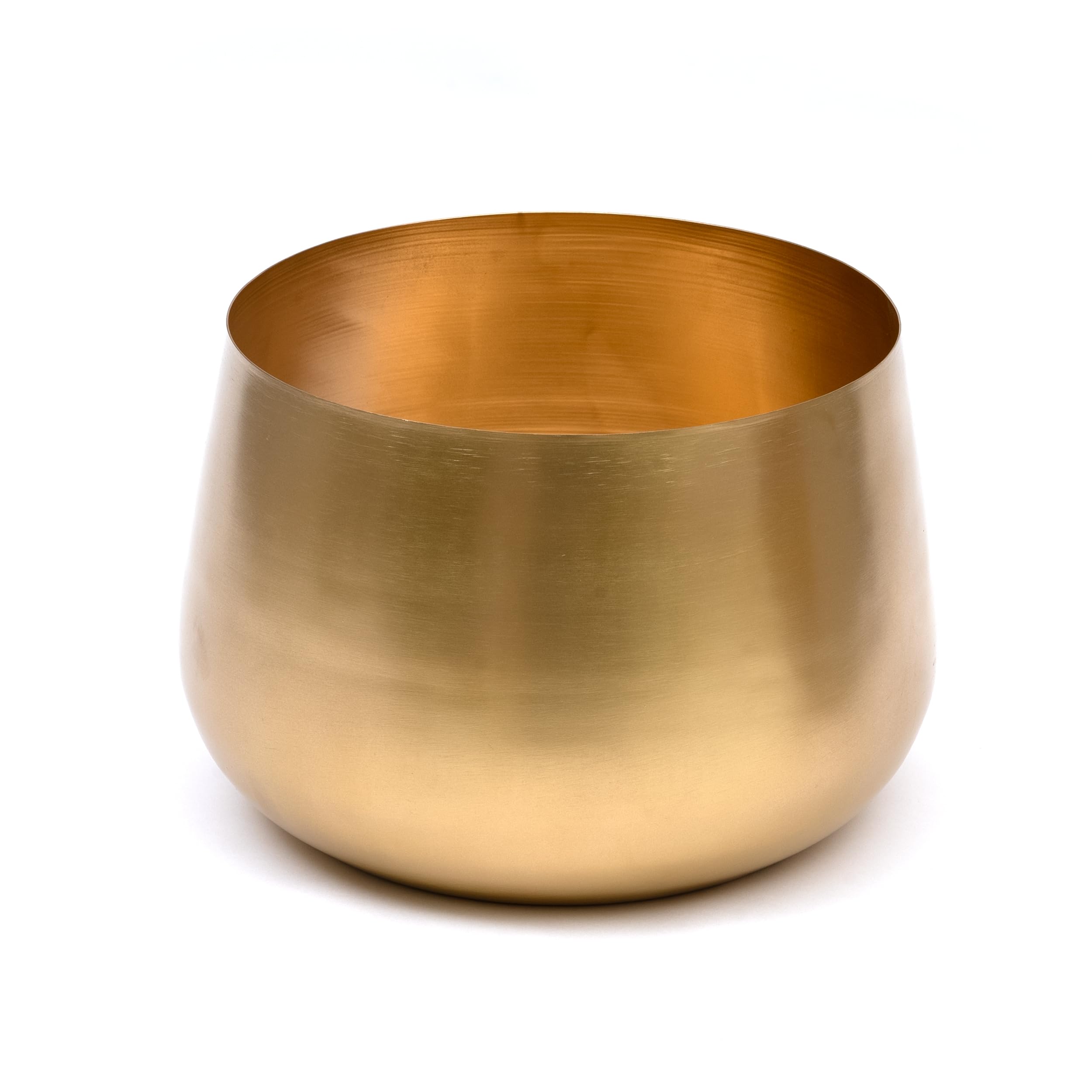 Olly & Rose Grande vaso per piante dorato, vaso per piante in metallo, per interni, 28 cm (25 cm nella parte superiore), grande vaso per fiori (oro, 28 cm)
