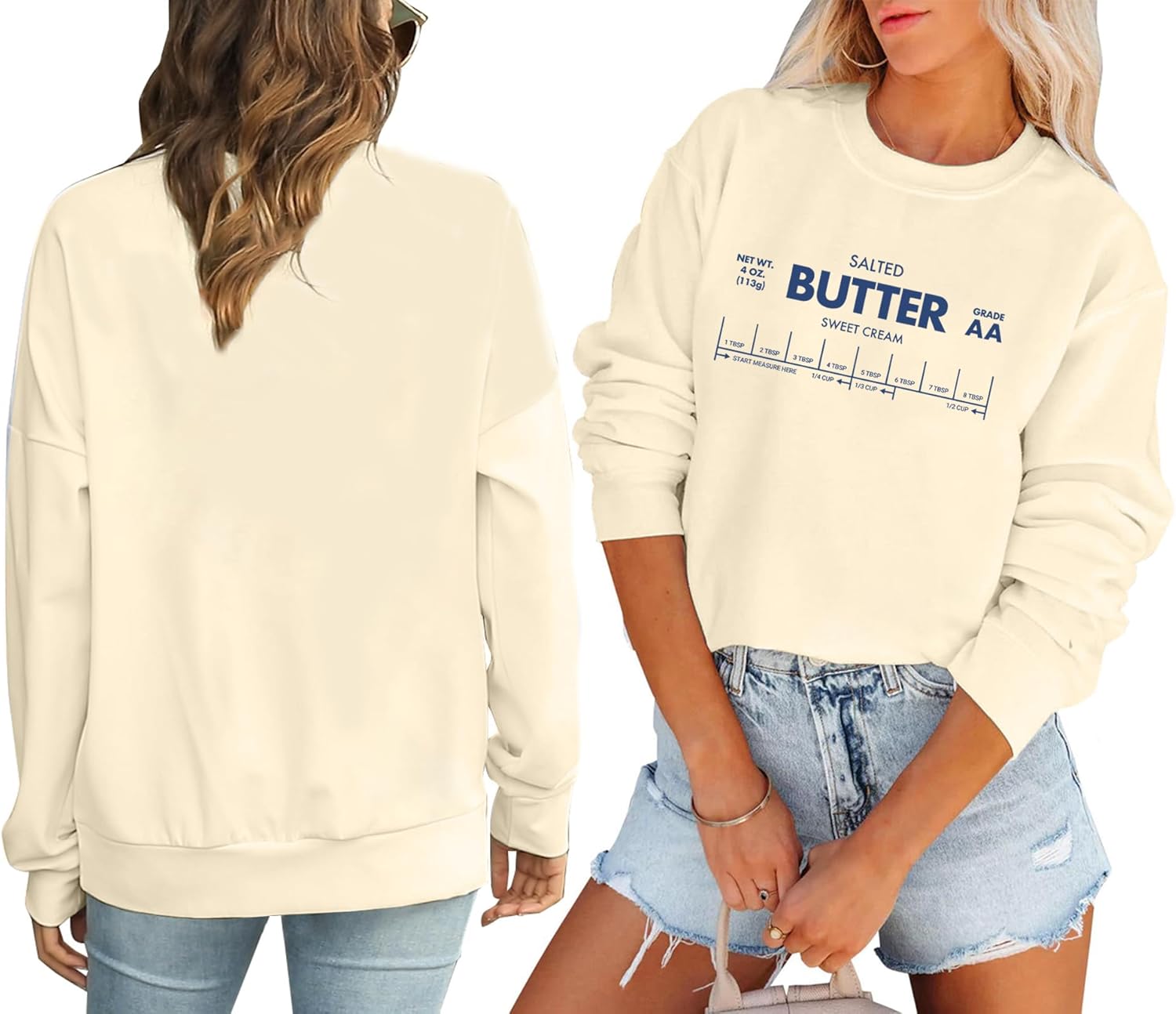DarkJoy Salted Butter Sweatshirt Hoodie Butter Sweatshirt Shirt Long Sleeve