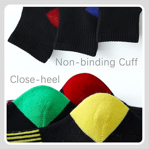 Miniatura 5 de Calcetines tobilleros acolchados para niños, calcetines atléticos para niñas, calcetines de algodón para niños, jóvenes, mujeres, 12 pares