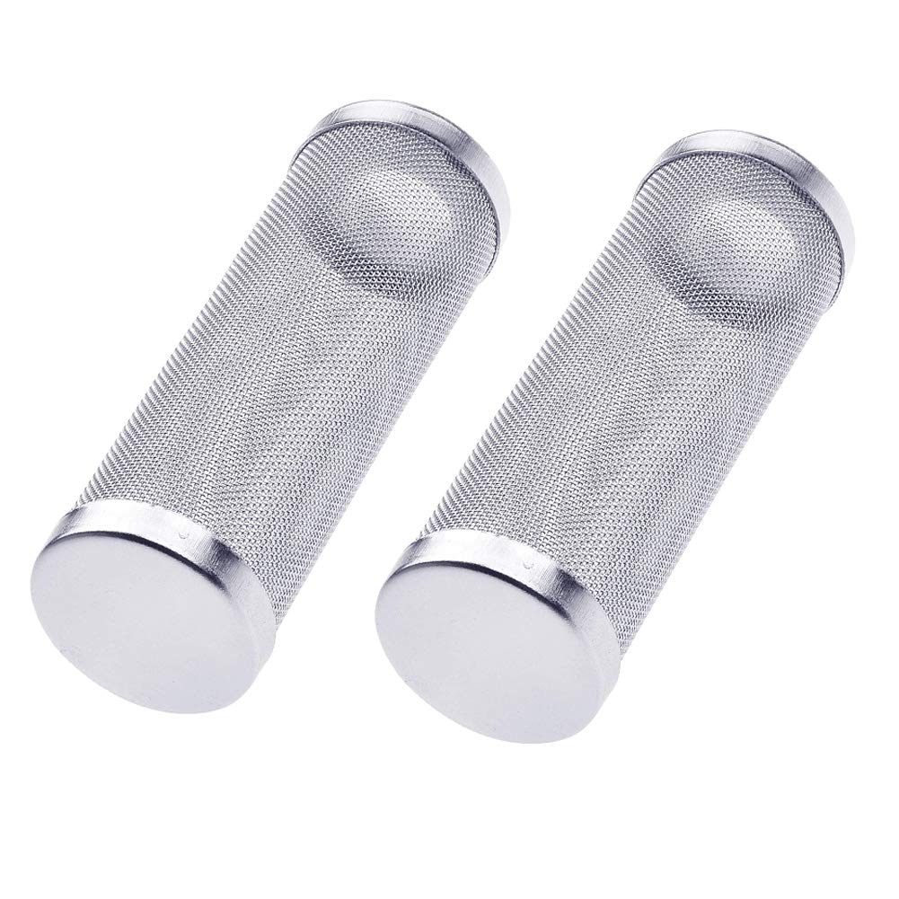 Quickun Stainless Steel Aquarium Flow Fish Filter Guard Net Shrimp Safe Inlet Inflow Protect Basket Mesh Media 16mm, 2Pcs