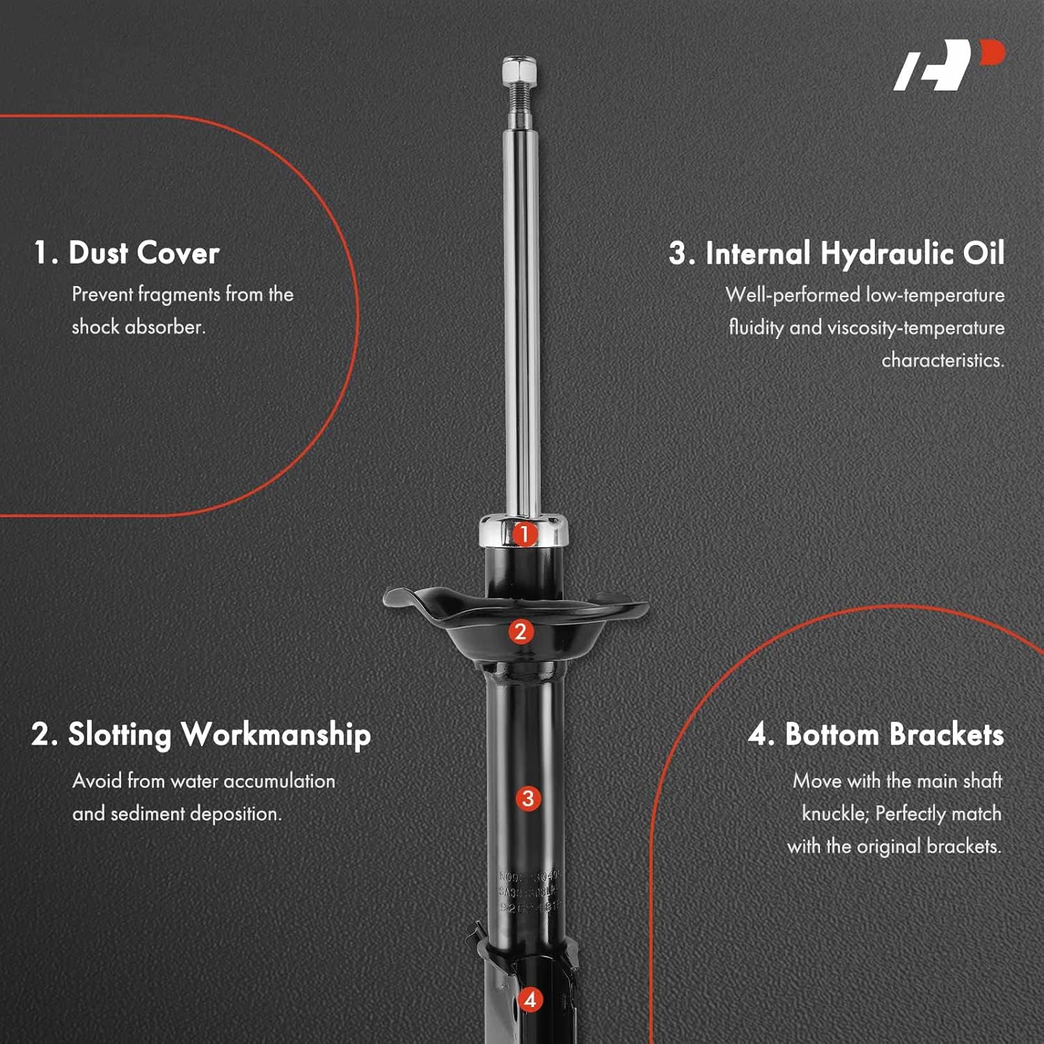 A-Premium Rear Pair (2) Strut Assembly Compatible with Subaru Impreza 2002-2003, Driver and Passenger Side