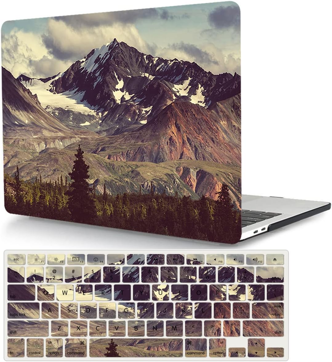 Case Compatible with MacBook Pro Retina 13 inch 2015 2014 2013 end 2012 Models: A1502 & A1425, Protective Plastic Hard Shell Cover & Keyboard Skin Compatible with Mac Pro 13 Retina, Mountain