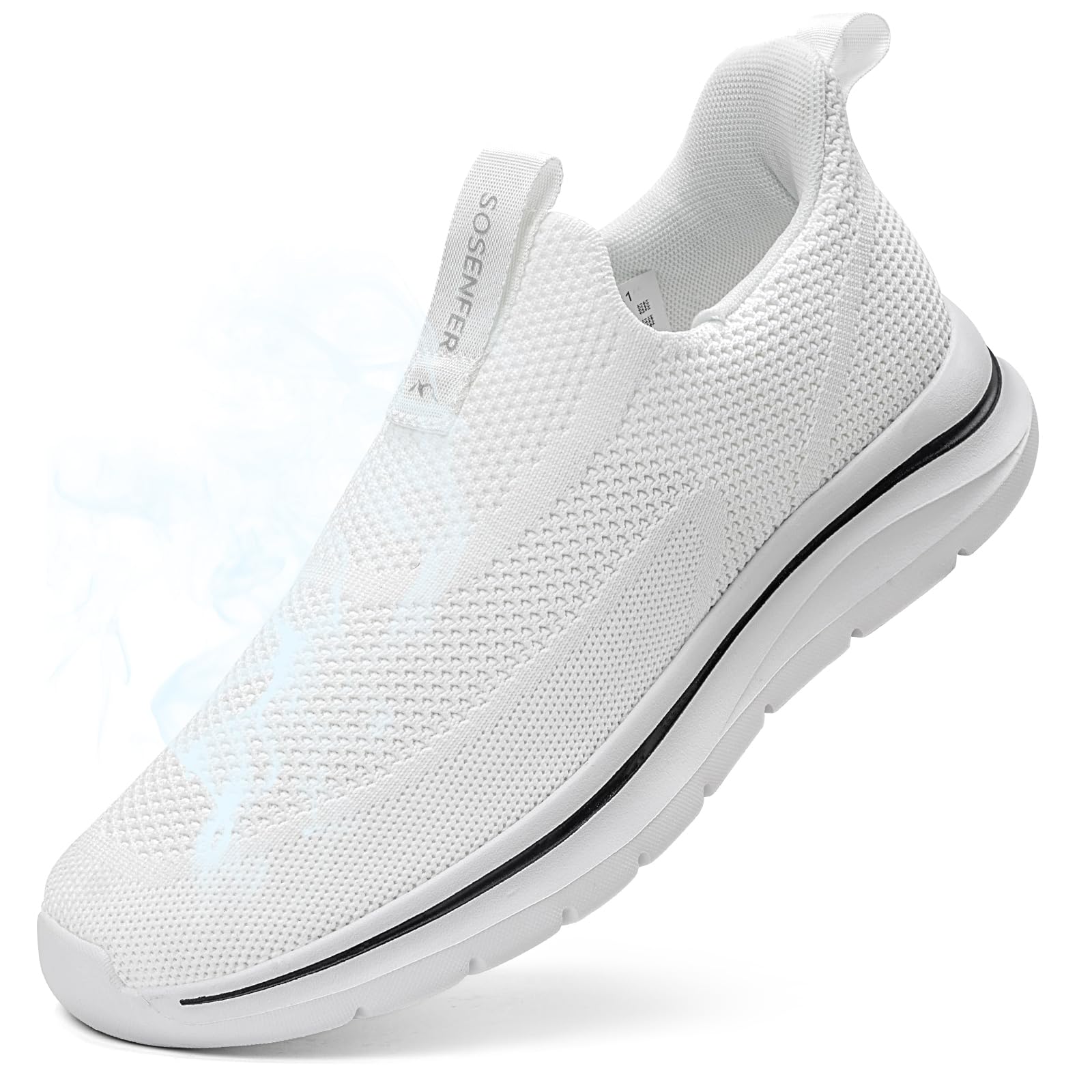 Sosenfer Schuhe Herren Slip On Sneaker Fitness Turnschuhe Atmungsaktiv Ohne Schnürsenkel Walkingschuhe Hands-Free Freizeit Schlupfschuhe-BAISE-41