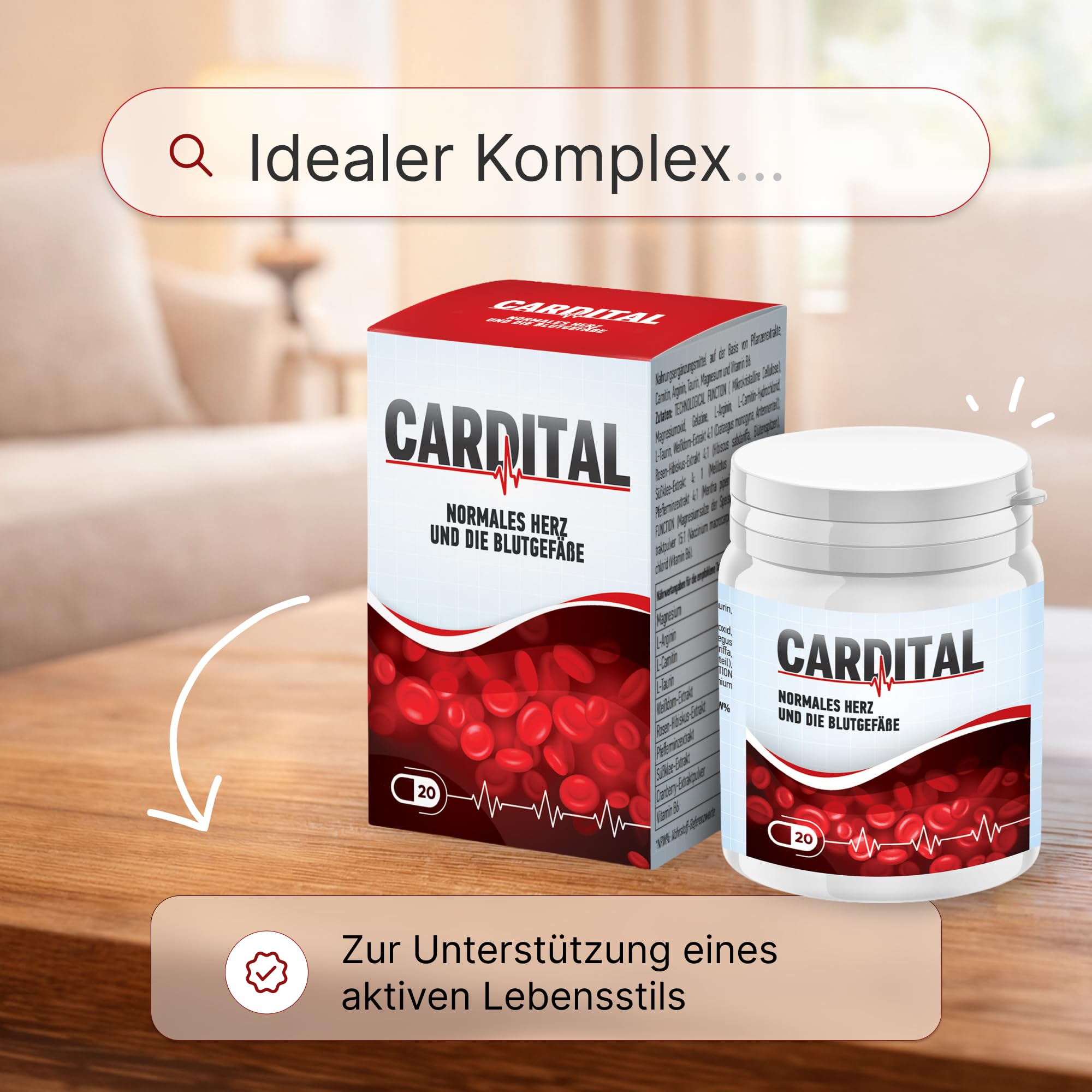Kapseln – Weißdorn, L-Arginin & B-Vitamine | Nahrungsergänzungsmittel für Männer und Frauen – 20 Kapseln (1 Pack)