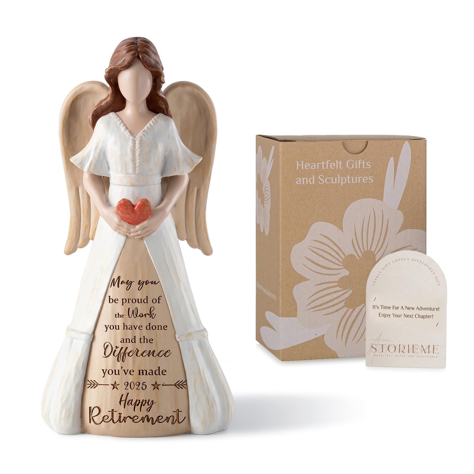 Retirement Gift for Woman 2025: Handcrafted Angel Figurine for Retiring Coworker Teacher Nurse - Meaningful Thank You Farewell Keepsake for New Chapter with Gift Box & Card