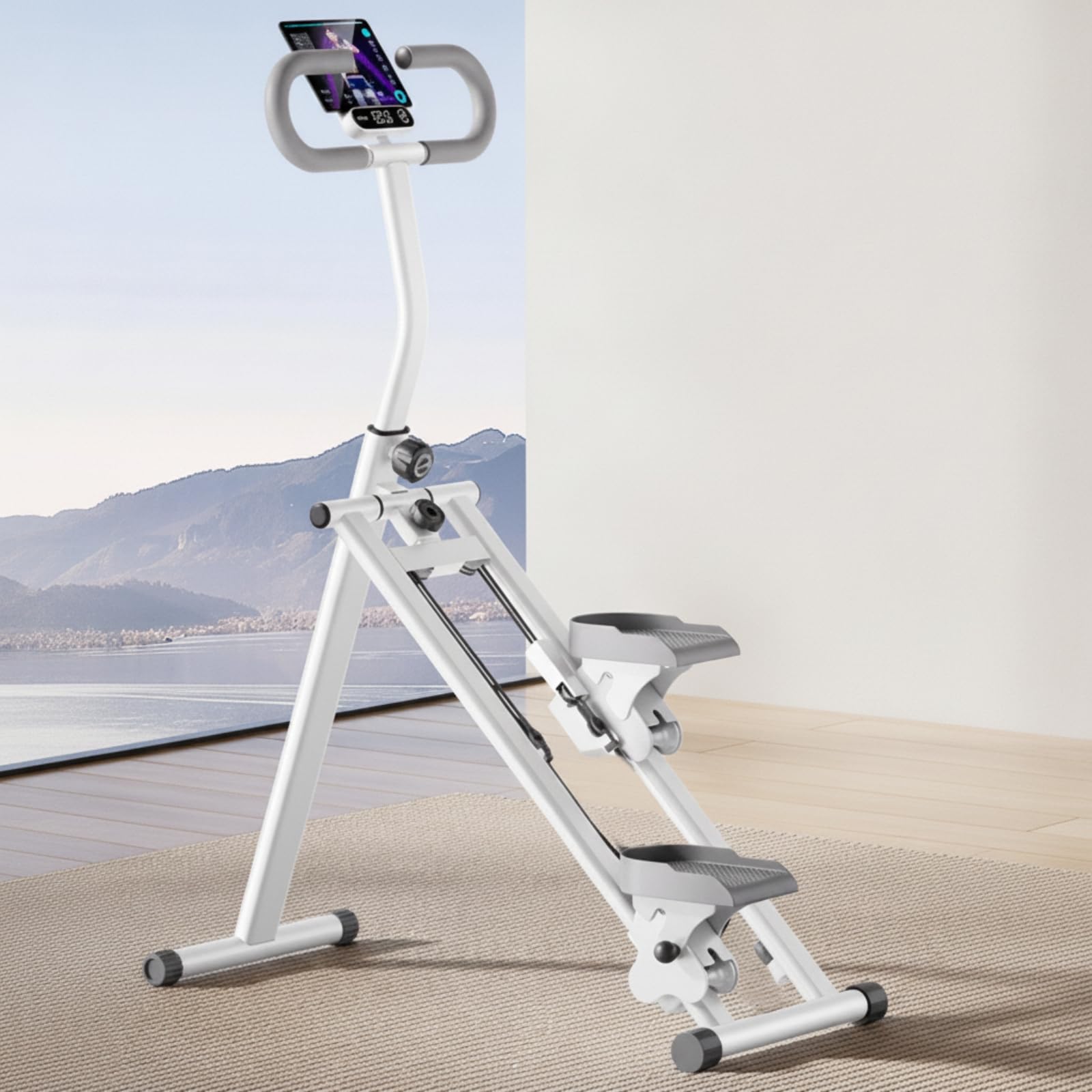 Stepper Verticale con Manubrio Stabile Stepper con Manubrio Robusto Saliscale per Sportivi in Casa, Principianti, Appartamento