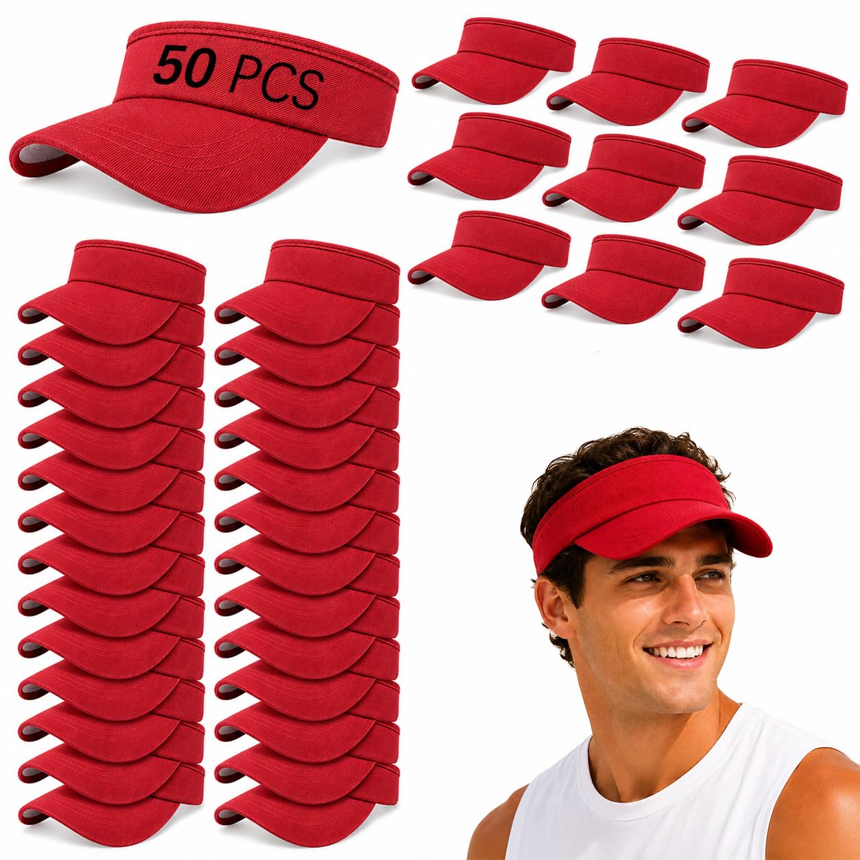 Adjustable Sport Sun Visor Hats Bulk Solid Color Blank Golf Cap Anti Ultraviolet for Beach Tennis Baseball