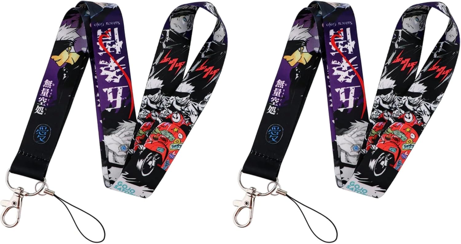 Pinstant Satoru Gojo Jujutsu Kaisen Anime Manga 17.7" Neck Lanyard Keychain Holder ID Badge Mobile Phone Pin Strap