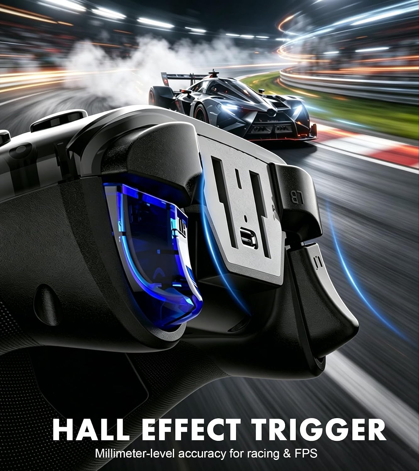Wireless Mobile Game Controller for iPhone/iPad/Android/Tablet/Laptop/PC/PS4/Switch 2 with Phone Clip, Hall Effect Triggers Joystick, Vibration, Turbo, Six-Axis, Back key, Support Streamin/Cloud Gaming