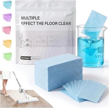 100pcs Multi Surface Effect Floor Clean Tablets All Purpose Natural Wood Floor Cleaner Mopping Tile Cleaning Solution Pet Safe Friendly Non Toxic Robot Vacuum Scented Power Mop Soap Blue, 100PCS