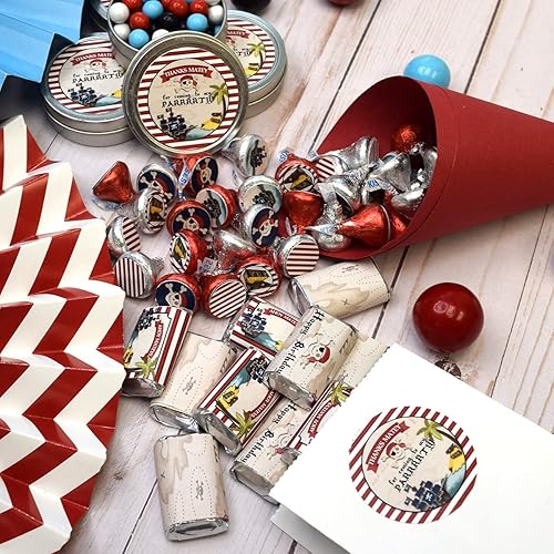 Miniatura 8 de Kit de calcomanías para fiesta de cumpleaños con mapa del tesoro pirata, 429 piezas. Incluye 60 calcomanías circulares de 2 pulgadas para recuerdos