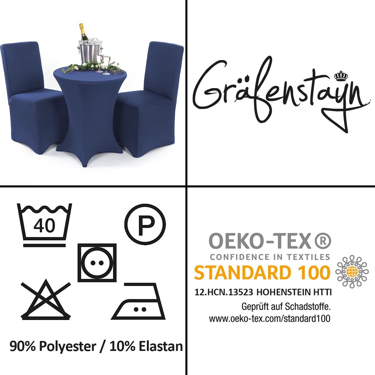 Gräfenstayn stretch stoelhoes Henry, voordeelverpakking-set van 4