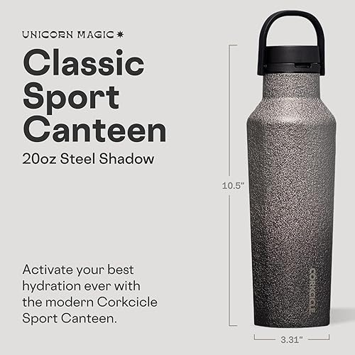 Miniatura 2 de Corkcicle Sport Canteen Mantiene las bebidas frías 25 horas Botella de agua de acero inoxidable Triple aislamiento A prueba de derrames Regalo