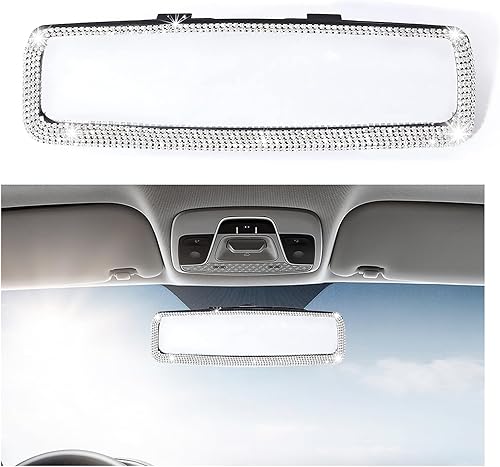 Miniatura 7 de Kewucn Espejo retrovisor antirreflejo con gran angular, 12 pulgadas (11.969 in) panorámica convexa curva retrovisor automático clip en el espejo