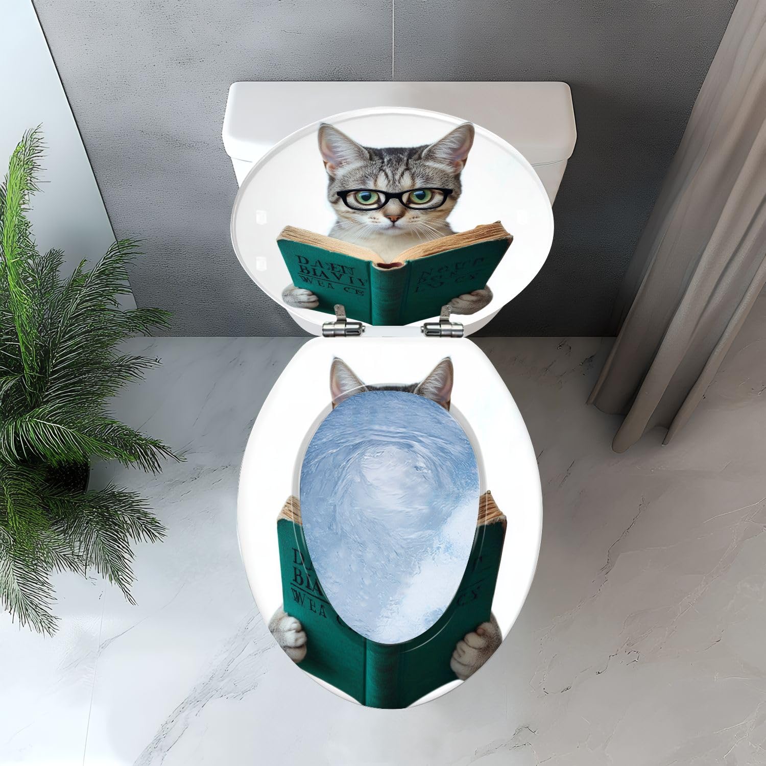 Sedile WC allungato in resina artistica con copriwater per il bagno