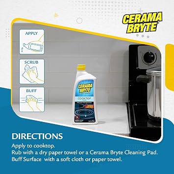 Cerama Bryte Cook Top Cleaner 18 oz 2-Pack & Scraper Pad Bundle
