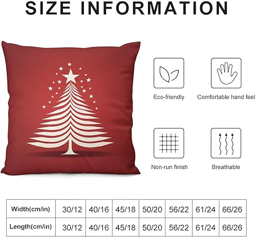Miniatura 2 de Cojines Decorativos para Sala - Fundas de almohada simples con diseño de árbol de Navidad, diseño de estrella roja, fundas de almohada de invierno,