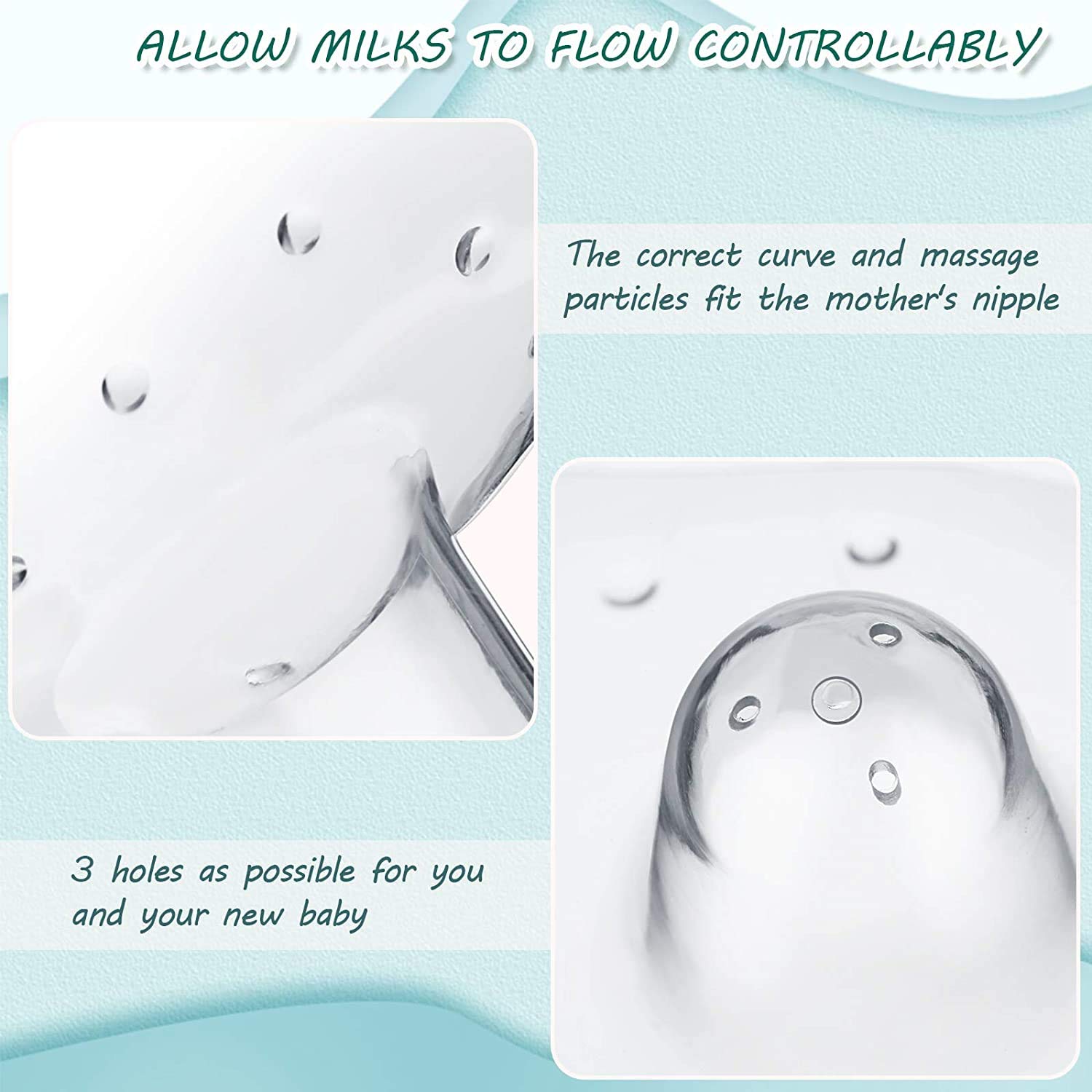 KASTWAVE 8 Pieces Contact Nipple Protector Nipple Everters with Clear Carrying Case, Silicone