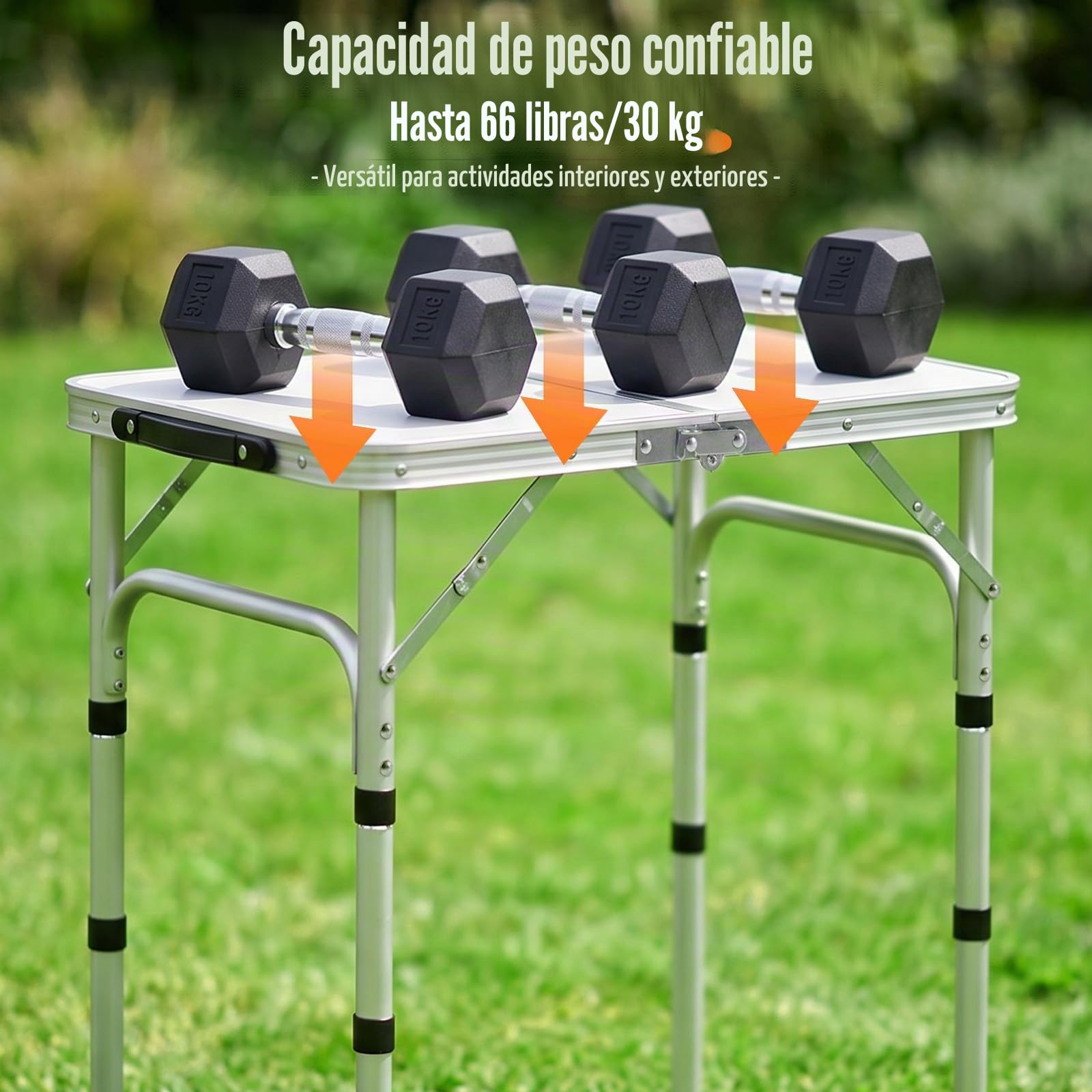 Velway Mesa Plegable Camping 60x40cm Portátil Aluminio