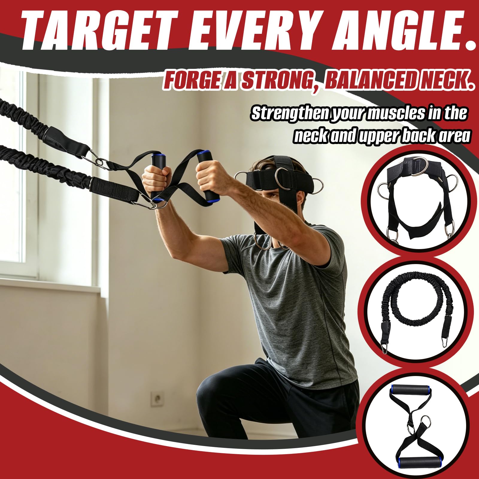 Arnés de Cabeza, Pesas Ajustables Entrenar Cuello Straps Cadena de Acero Fitness Gimnasio Diadema Cuello Entrenador Fuerza Levantamiento De Pesas Accesorios Gimnasio