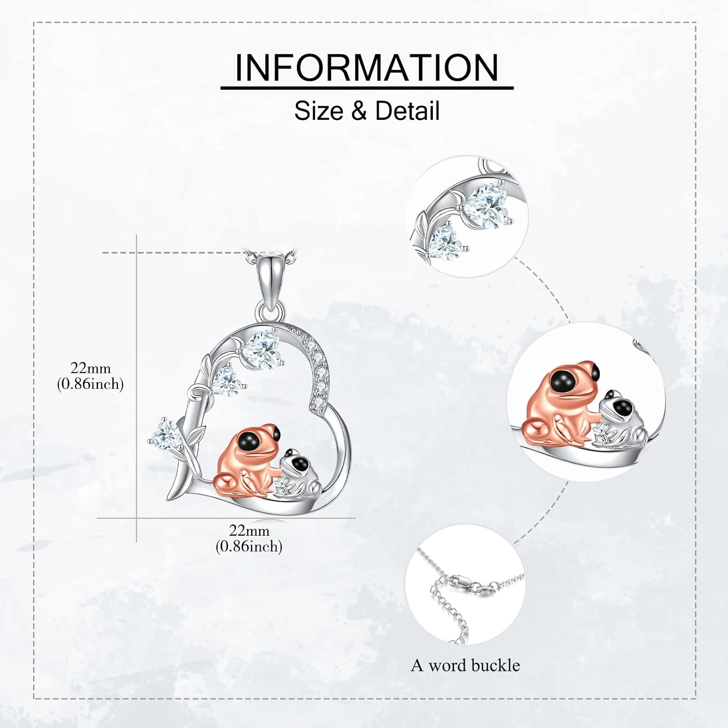 Frog Necklace 925 Sterling Silver Frog Pendant Heart Necklace Jewelry Gifts for Women Animal Lovers - Image 6