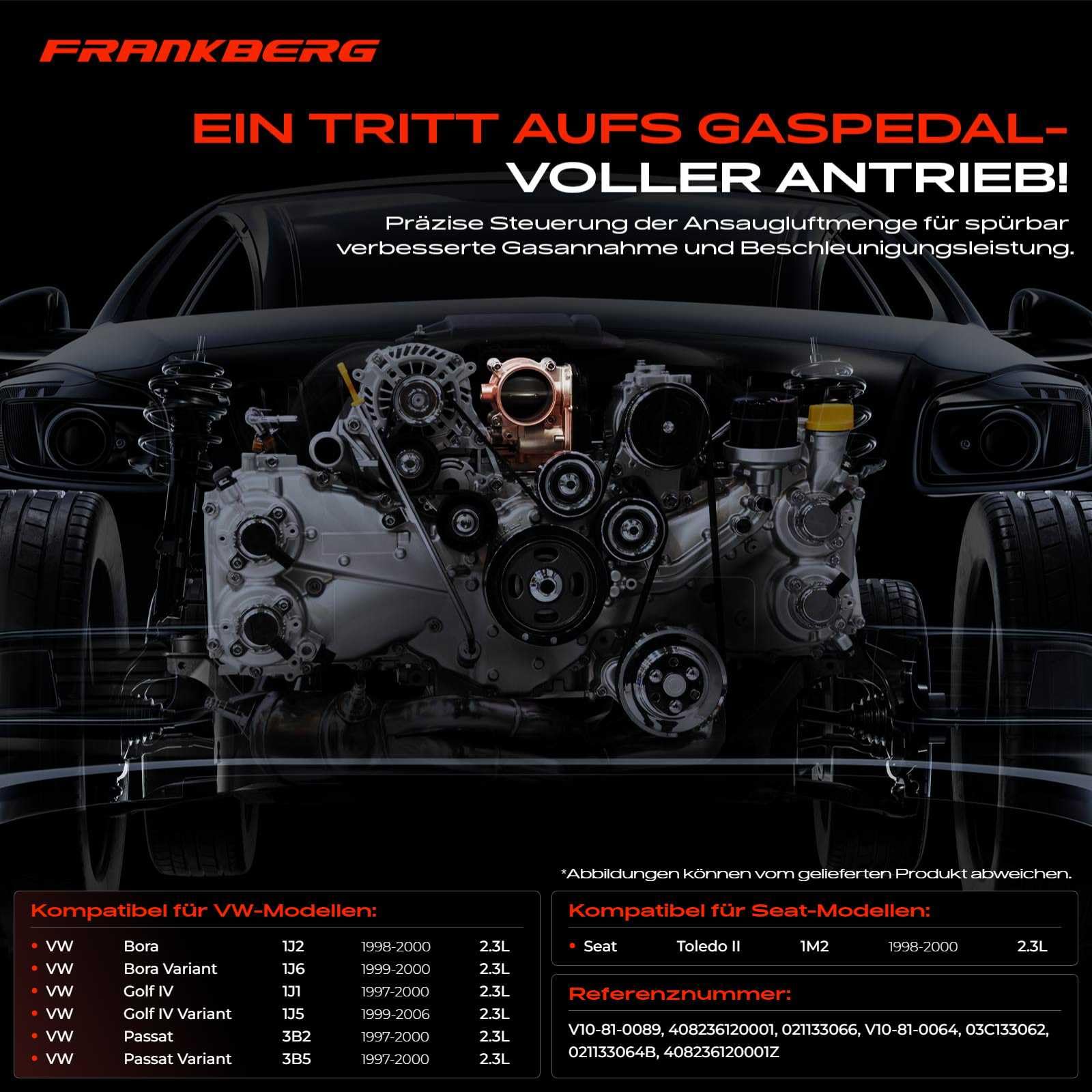 Frankberg Drosselklappenstutzen Benzin Kompatibel mit Toledo II 1M2 2.3L 1998-2000 Bo.ra 1J2 1J6 2.3L 1998-2000 Golf IV 1J1 1J5 2.3L 1997-2006 Pas.sat 3B2 3B5 Replace# 021133064B