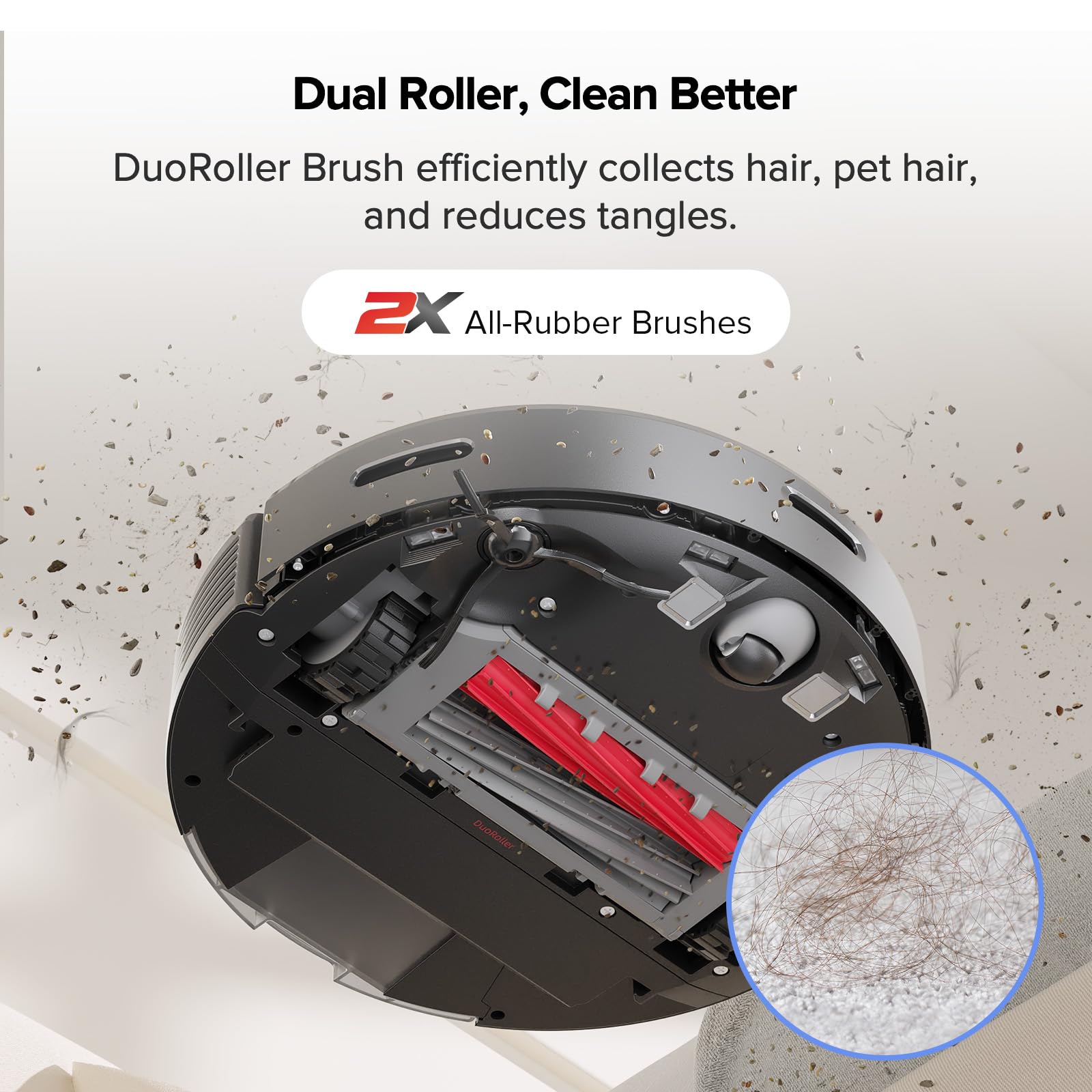 roborock Q5 DuoRoller+ Robot Vacuum with Self-Empty Dock, Upgraded from Q5+, 5500 Pa Suction, DuoRoller Brush for Dust & Pet Hair, 7 Weeks Hands-Free, PreciSense LiDAR Navigation, App & Voice Control view 3